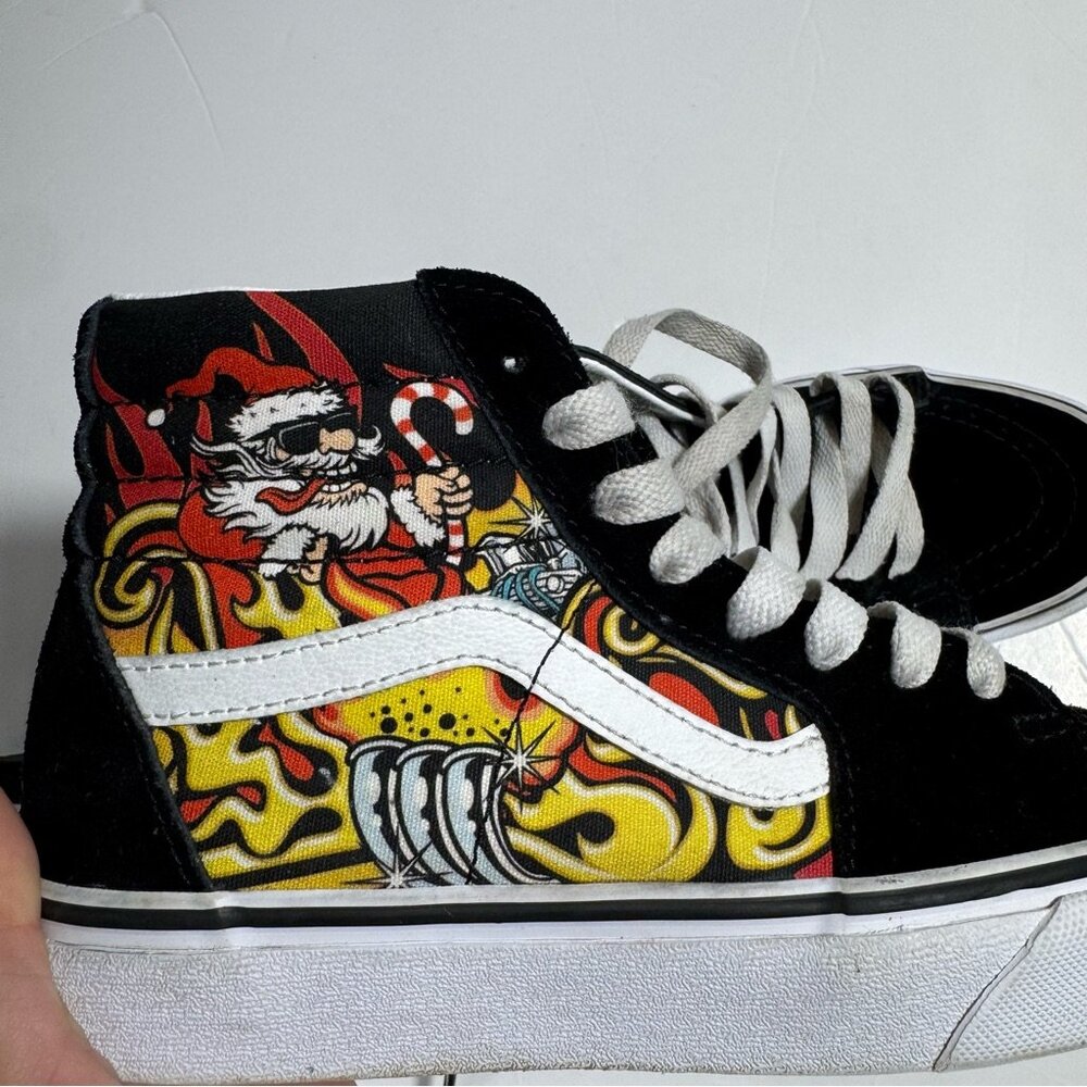 Vans Sk8-Hi Santa Flame Black Sz 4.5 M 6 W Limited Holiday Xmas Streetwear Skate